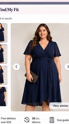 Navy wrap midi dress from Yours Curve